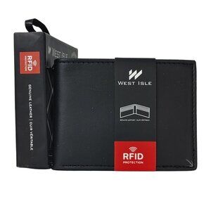 Fossil West Isle RFID Men's Black Leather Wallet